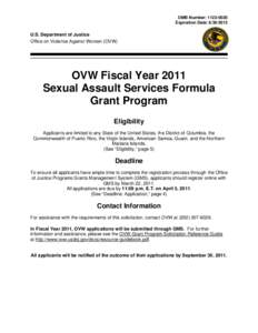 Sexual Assault Services Formula Grant Program