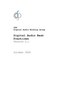 Digital Audio Best Practices