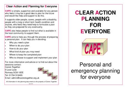 Medicine / Telecare / Planning / Sense / Emergency management / Carers rights movement / Health / Family / Caregiver