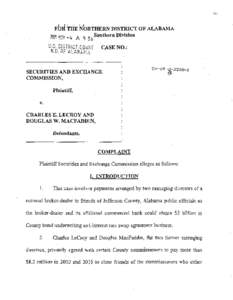 SEC Complaint: Charles E. LeCroy, and Douglas W. MacFaddin