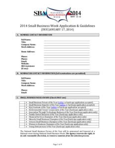 Small Business Administration / Business models / Small business / Lloyd Chapman / Business / Entrepreneurship / National Small Business Week