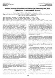 Equilibrium fractionation / Biology / Isotope geochemistry / Phytolith / Allophane / Silicate / Weathering / Mineral / Geochimica et Cosmochimica Acta / Geochemistry / Chemistry / Geology