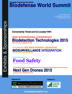 Biodefense World Summit  Exhibits & Sponsorships Knowledge Foundationʼs International