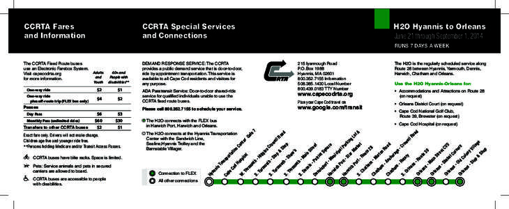 CCRTA Special Services and Connections CCRTA Fares and Information