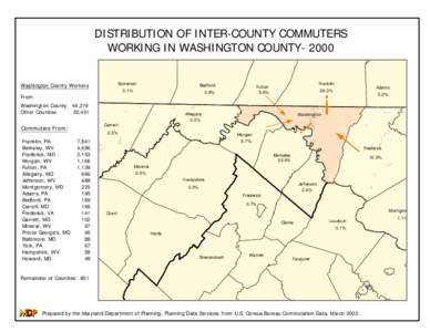 DISTRIBUTION OF INTER-COUNTY COMMUTERS WORKING IN WASHINGTON COUNTY[removed]Bedford 0.8%  0.1%