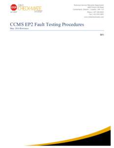    CCMS EP2 Fault Testing Procedures May 2014 Revision EP2