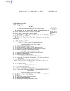 PUBLIC LAW 111–296—DEC. 13, [removed]STAT[removed]Public Law 111–296 111th Congress
