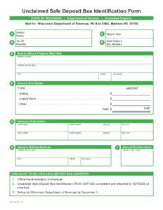 July 2018 UCP-120 Unclaimed Safe Deposit Box Identification Form (fillable)