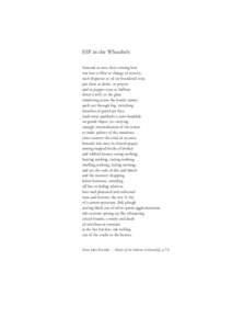 ESP in the Wheatbelt Seasonal as once their coming here was loss or bliss or change of scenery, such draperies or oil on foundered iron, pot shots at dawn, or prayers said in pepper trees or halfway