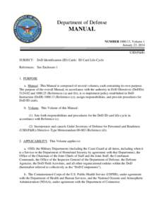 DoD Manual[removed], Volume 1, January 23, 2014
