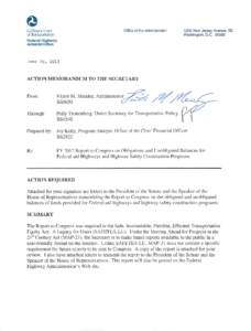 FY 2012 Report to Congress on Obligations and Unobligated Balances for Federal-aid Highways and Highway Safety Construction Programs