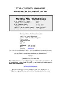 Notices and proceedings 18 July 2014