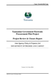 Electronic Procurement Pilot Project Review and Closure Report