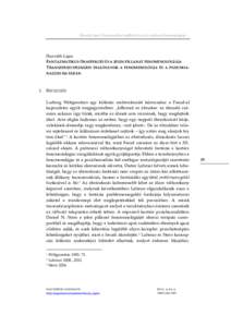 Horváth Lajos: Fantazmatikus önaffekció és a jelen pillanat fenomenológiája…  Horváth Lajos FANTAZMATIKUS ÖNAFFEKCIÓ ÉS A JELEN PILLANAT FENOMENOLÓGIÁJA TRANSZDISZCIPLINÁRIS DIALÓGUSOK A FENOMENOLÓGIA É