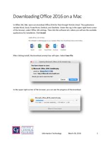 Downloading Office 2016 on a Mac