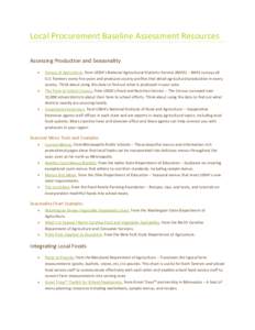 Local Procurement Baseline Assessment Resources Assessing Production and Seasonality » »