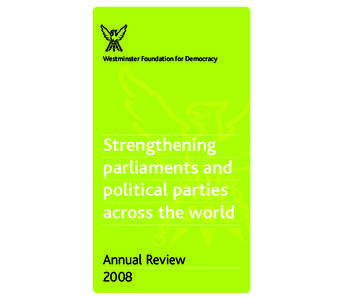 Westminster Foundation for Democracy  Strengthening parliaments and political parties across the world