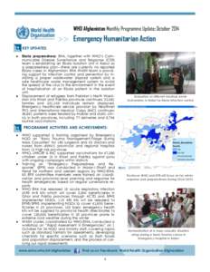 WHO Afghanistan Monthly Programme Update: October[removed]Emergency Humanitarian Action KEY UPDATES: 