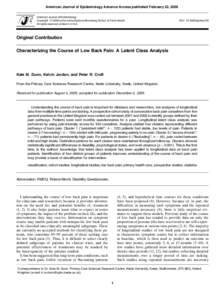 American Journal of Epidemiology Advance Access published February 22, 2006 American Journal of Epidemiology Copyright ª 2006 by the Johns Hopkins Bloomberg School of Public Health All rights reserved; printed in U.S.A.