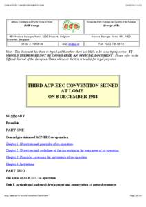 THIRD ACP-EEC CONVENTION SIGNED AT LOME[removed]:53 African, Caribbean and Pacific Group of States