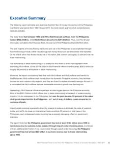 Executive Summary - Illicit Financial Flows to and from the Philippines: A Study in Dynamic Simulation, 