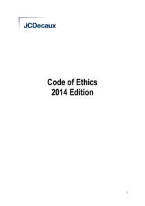 Code of Ethics 2014 Edition 1  Dear Sir/Madam, Dear Employees,