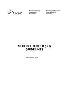 Second Career Guidelines, June 1, 2012