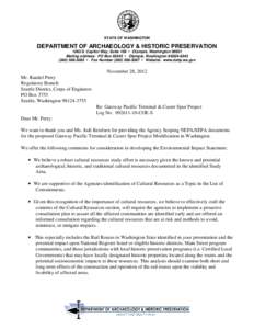 STATE OF WASHINGTON  DEPARTMENT OF ARCHAEOLOGY & HISTORIC PRESERVATION 1063 S. Capitol Way, Suite 106  Olympia, Washington[removed]Mailing address: PO Box 48343  Olympia, Washington[removed][removed]  Fax Number