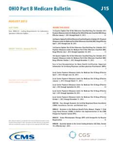 OHIO Part B Medicare Bulletin  J15 august 2013 HOT TOPIC