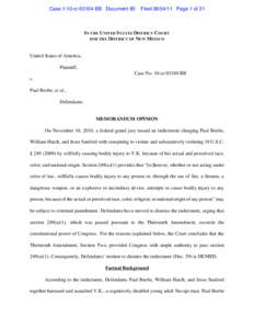 Case 1:10-cr[removed]BB Document 85  Filed[removed]Page 1 of 21 IN THE UNITED STATES DISTRICT COURT
