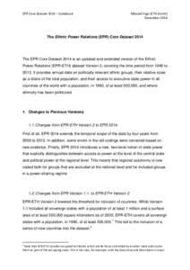 EPR Core Dataset 2014 – Codebook  Manuel Vogt (ETH Zurich) DecemberThe Ethnic Power Relations (EPR) Core Dataset 2014