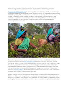 Minimum wage violations perpetuate modern-day feudalism on Assam’s tea plantations “Hunger deaths stalk Bengal Country,” a harrowing article released by Times of India, reveals the tragic consequences tea garden wo