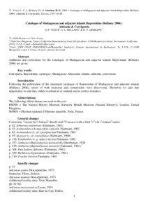 77 -Viette P., C. L. Bellamy CL. & Aberlenc H.-P., 2009 – Catalogue of Madagascan and adjacent islands Buprestidae (Bellamy 2006): Addenda & Corrigenda. Zootaxa, 2197: 64-68.