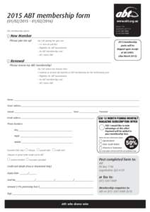 2015 ABT membership form[removed][removed]www.abt.org.au Po box 7196 loganholme qld 4129