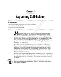 Chapter 1  AL Explaining Self-Esteem ▶ Understanding the components of healthy self-esteem