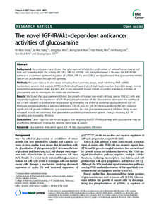 Immune system / Growth factors / Peptide hormones / Insulin-like growth factor 1 / Protein kinases / Glucosamine / AKT / A549 cell / Mammalian target of rapamycin / Biology / Cell biology / Signal transduction