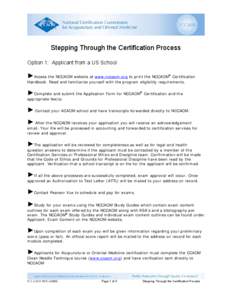 Microsoft Word - Stepping Through the Certification Process.doc