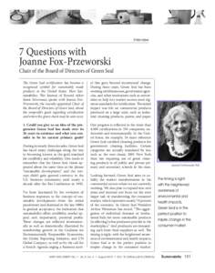 7 Questions with Joanne Fox-Przeworski, Chair of the Board of Directors of Green Seal