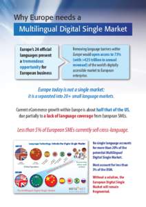 Why Europe needs a Multilingual Digital Single Market Europe’s 24 official languages present a tremendous opportunity for