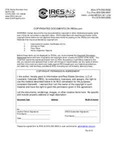 2725 Rocky Mountain Ave. SUITE 450 LOVELAND, COwww.IRES-net.com www.ColoProperty.com