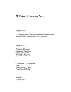 Outline of 32 Years of Housing Data