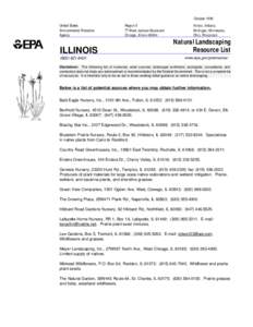 ILLINOIS Natural Landscaping Resource List