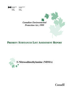 Priority Substances List Assessment Report for N-Nitrosodimethylamine
