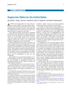 Supply-Use Tables for the United States