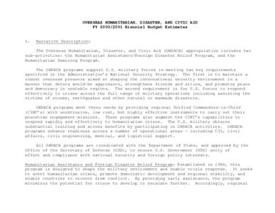 International development / United States Agency for International Development / Demining / American Red Cross / Aid / Emergency management / Mine clearance agency / Humanitarian civic assistance activities / Civil Affairs / Humanitarian aid / Development