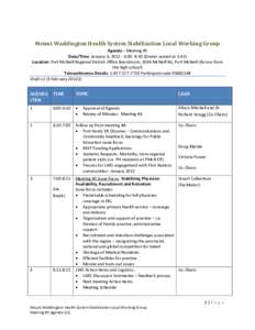 Mt Waddington Local Working Group: Agenda Jan 4, 2012