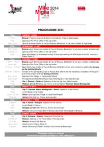 PROGRAMME 2014 Time: TUESDAY 13 MAY  11 am