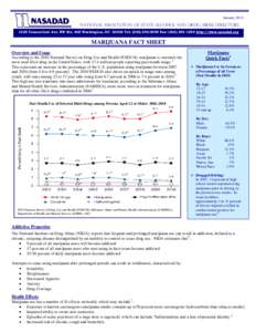 January[removed]National Association of State Alcohol and Drug Abuse Directors 1025 Connecticut Ave. NW Ste. 605 Washington, DC[removed]Tel: ([removed]Fax: ([removed]http://www.nasadad.org  MARIJUANA FACT SHEET