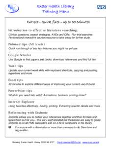 Quick Reference guide to Google