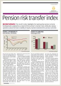 In assocIatIon wIth  Pension risk transfer index buyout update: this month’s index highlights the bashing that pension scheme funding levels sustained as a result of this summer’s market crash, while also raising que